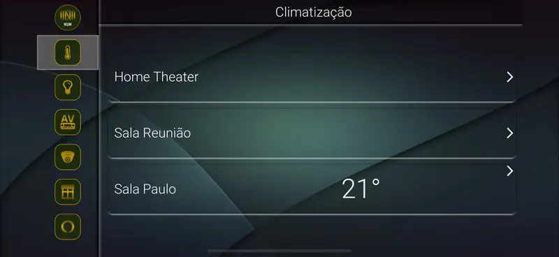 New SI app screen: living room climate control